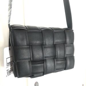 MKF Collection Woven Crossbody Vegan Leather NWT
